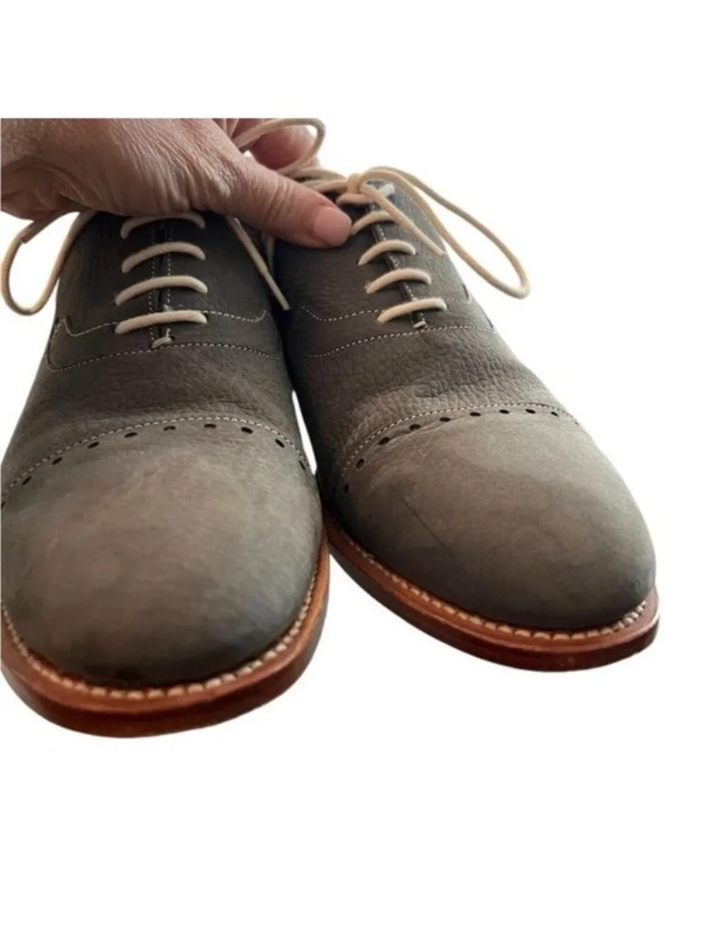 Michael Bastian Men’s Leather Upper Oxford Tie Shoes Size 11 Dark Gray